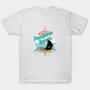 Pompano Beach Florida Retro Exploding Vintage Sunset T-Shirt